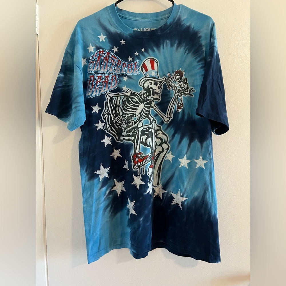 Unisex Grateful Dead Tie Dye Blue Tshirt